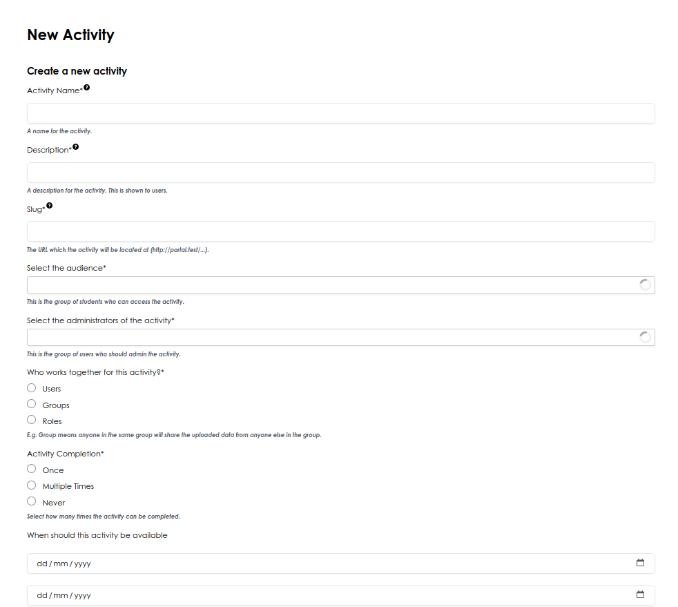 New Workflow Form
