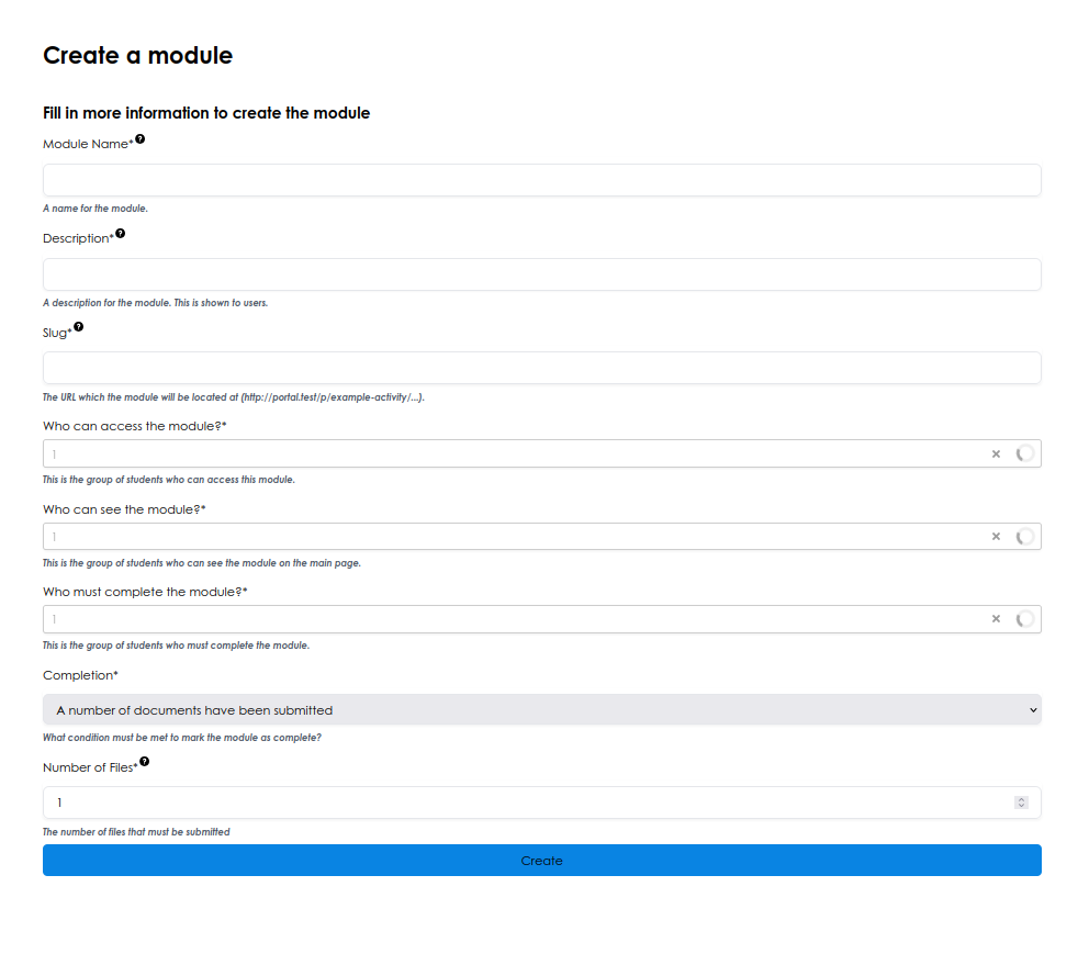 New Module Form